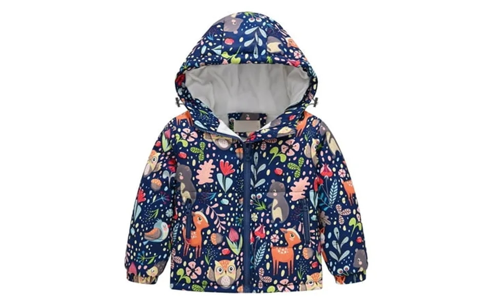 Enjocho Toddler Girls Overgarment Toddler Boys Girls Winter Hooded Cartoon Printed Top Long Sleeve Zipper Padded Thick J