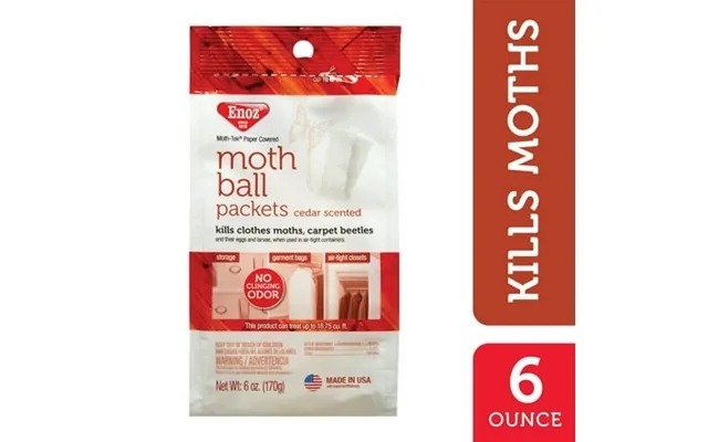 Enoz Cedar Scented Moth Balls Packets Kill Clothes Moths And Carpet Beetles 6 Oz product image
