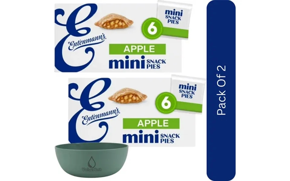 Entenmann S Apple Snack Pies 6 Mini Pies 12 Oz Box-2pk With Olive Green Bowl By Valuenest