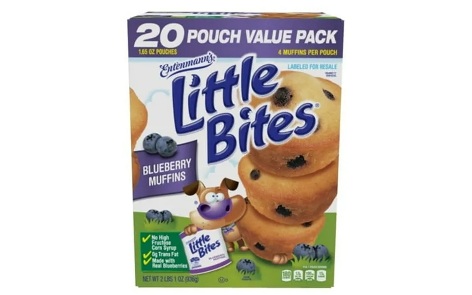 Entenmann S Little Bites Blueberry Muffins 20 Pk. 1.65 Oz.
