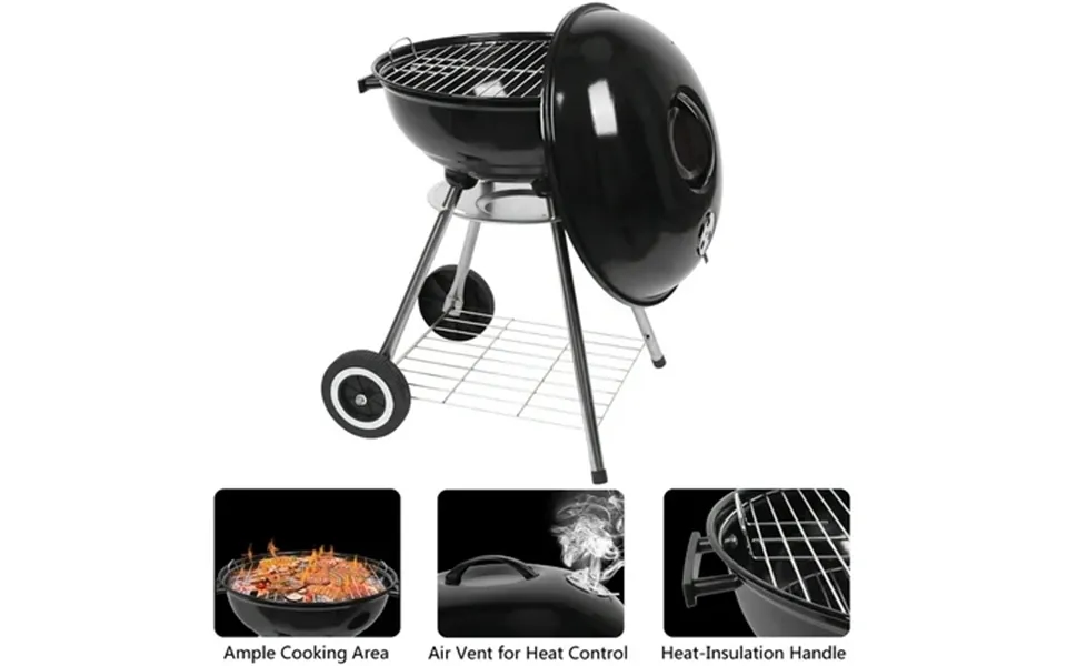 Enyopro 18 Charcoal Kettle Grill With Durable Wheels