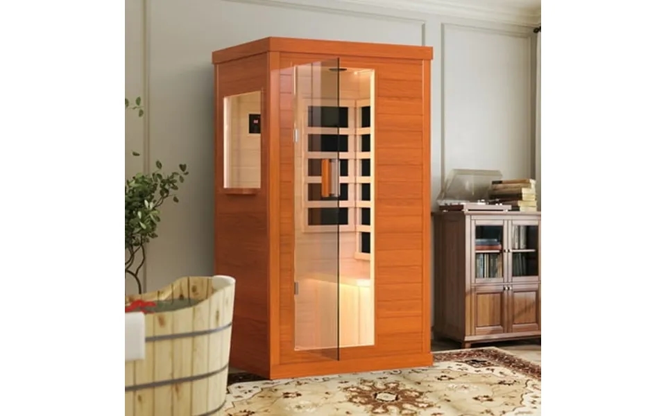 Enyopro Infrared Sauna For Home Indoor 900w Okoume Wood Sauna Room With 360 Adjustable Heating 77 -140 Dual Bluetooth Sp
