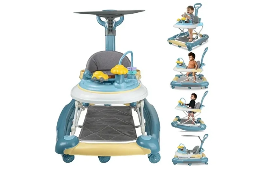 Eonroacoo 5-in-1 Baby Walker For Boys Girls Adjustable Infant Walkers With Wheels Green