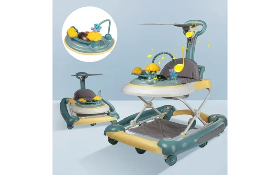 Eonroacoo 5-in-1 Baby Walker Music And Lights Infant Walker For Boys Girls Walker With Toys Green