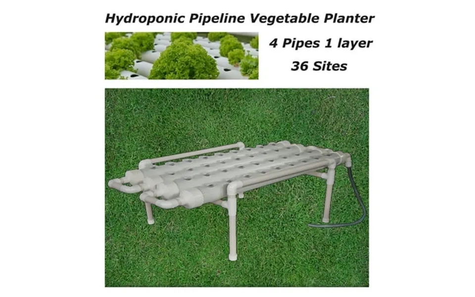 Eqcotwea Hydroponic 36 Plant Site Grow Kit Pipeline Vegetable Planter Pvc