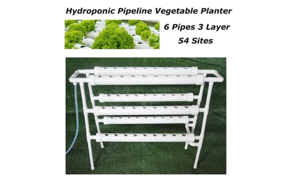 Eqcotwea Hydroponic 54 Plant Site Grow Kit Pipeline Vegetable Planter Pvc