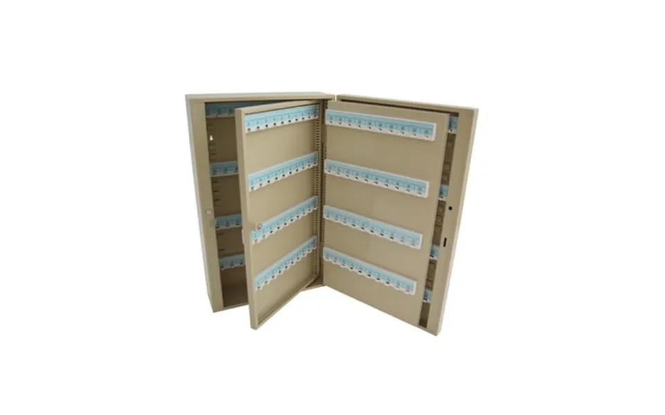 Eqcotwea Key Cabinet 240 Hooks Lock Box Wall Mount Key Organizer Beige