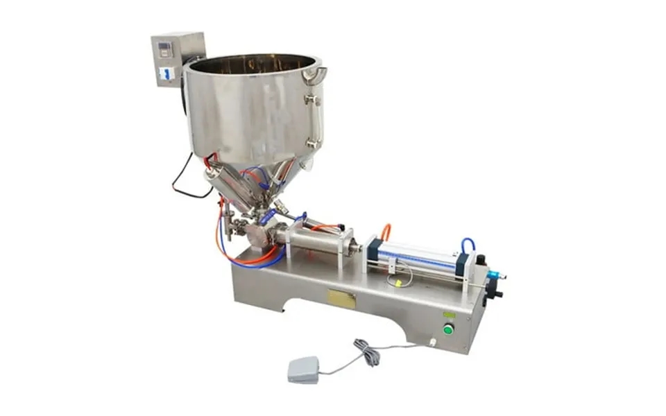 Eqcotwea Paste Liquid Dual-purpose Heating Filling Machine 50-500ml Pneumatic Piston Filler