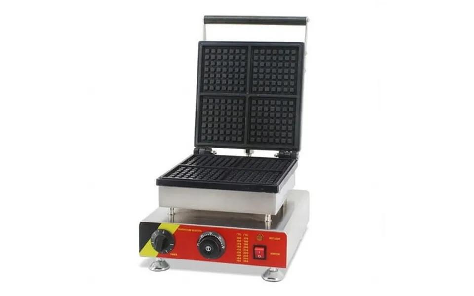 Eqcotwea Square Waffle Baker Machine Nonstick Commercial Muffin Maker 4pcs