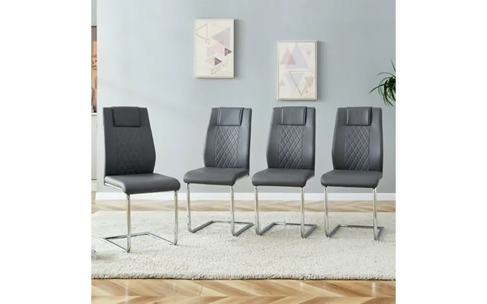 Equipped With Faux Leather Cushioned Seats - Living Room Chairs With Black Metal Legs Suitable For Kitchen Living Room B