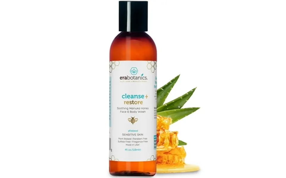 Era Organics Moisturizing Face Wash For Sensitive Skin 4oz - Gentle Sulfate Free Facial Cleanser And Body Wash With Orga