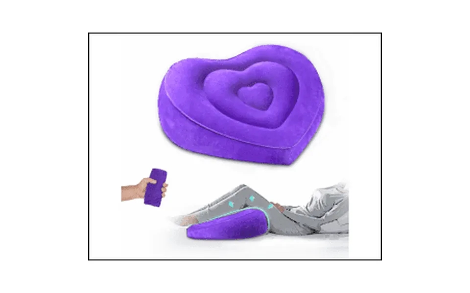 Erhuida Leg Elevating Pillow - Heart Shape Between Knee Sleep Pillow Inflatable Lumbar Pillow For Swelling Blood Circula