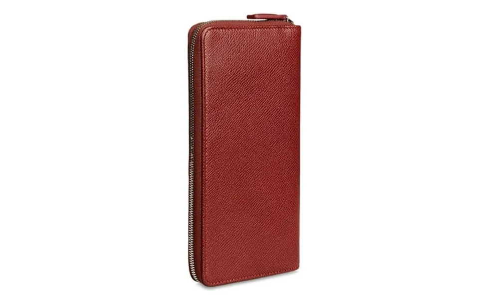 Ermenegildo Zegna Printed Calfskin Leather Zip Around Wallet Red