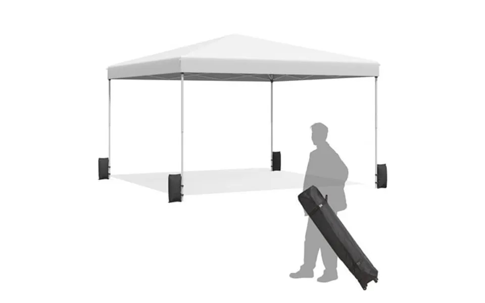 Erommy 12x12 Pop Up Canopy Easy Up Canopy Tent For Beach Camping Parties With Wheeled Bag 4 Sand Bags 4 Ropes And 8 Spik