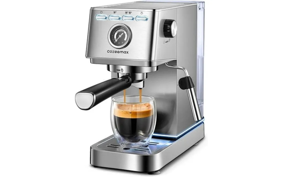 Espresso Machine Cozeemax 20 Bar Espresso And Cappuccino Maker With Milk Frother Steam Wand Stainless Steel