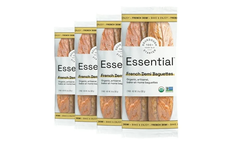 Essential Bake At Home French Demi Baguettes Non-gmo Shelf-stable 14 Oz 4 Pack