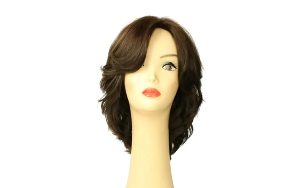 European Human Hair Freeda Wig Olivia Deep Dark Brown With Red Highlights Multi-directional Skin Top Size M