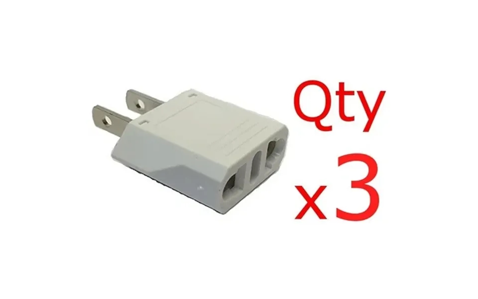 European To American Plug Adapter 3-pk- Europe Asia To Us-style Converter