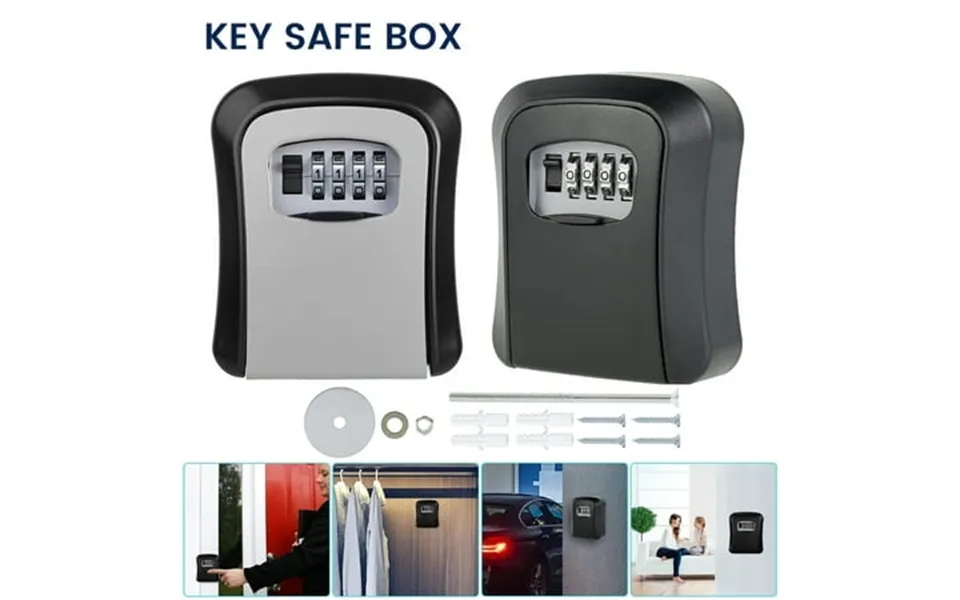 Euwbssr Key Lock Box With Code Lock Box For House Key Safe Box Home Safe Small Safe Lockbox Hide A Key Outside Key Box L