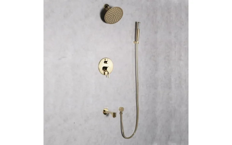Eviva Splash Gold Coated Shower And Tub Faucet Set