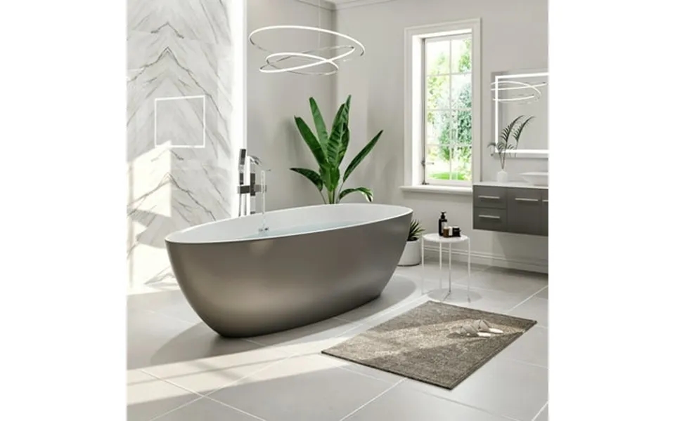 Eviva Viva 60 Solid Surface Grey & White Freestanding Bathtub