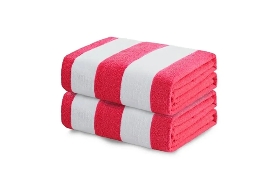 Exclusivo Mezcla 2 Pack Microfiber Cabana Striped Large Beach Towels Pink 30 X 60 -soft Quick Dry Absorbent And Plush