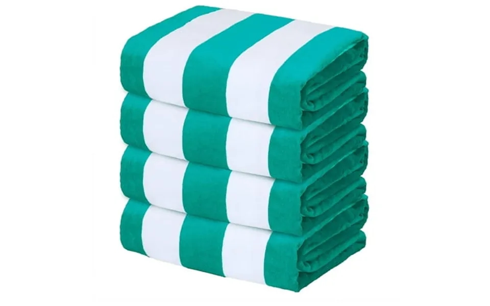 Exclusivo Mezcla 4-pack Cotton Large Cabana Stripe Beach Towels Super Absorbent Soft Plush Pool Towel Bath Towel Turquoi