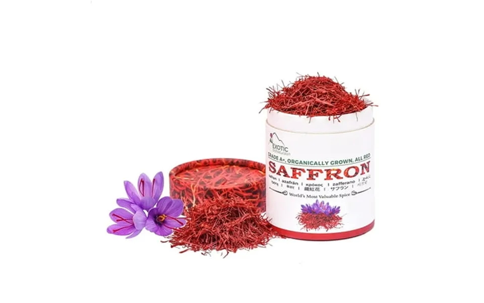 Exotic Bionaturals Saffron 14 Grams 0.49 Ounce Super Negin Grade A Saffron Spice All Red Organically Grown Saffron For C