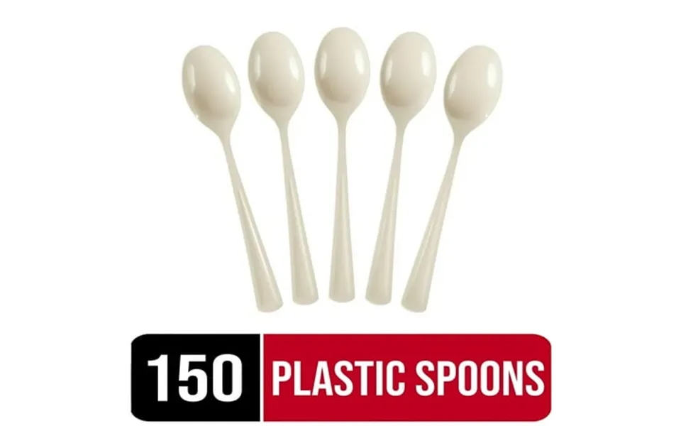 Exquisite Ivory Disposable Spoons - Off White Plastic Spoons