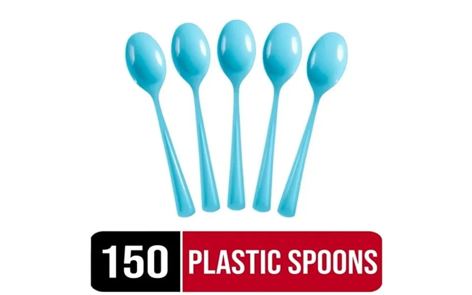 Exquisite Light Blue Disposable Spoons - Blue Plastic Spoons