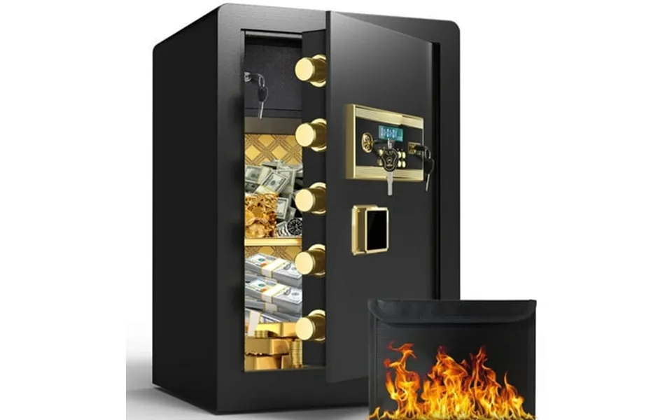 Extra Large Fireproof Waterproof Safe Box With Deposit Slot & Adjustable Shelf - Home & Office Security Safe With Soft P