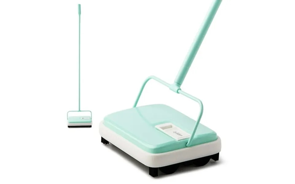 Eyliden Hand Push Carpet Sweeper Manual Rug Broom With Brush Non Electric Green