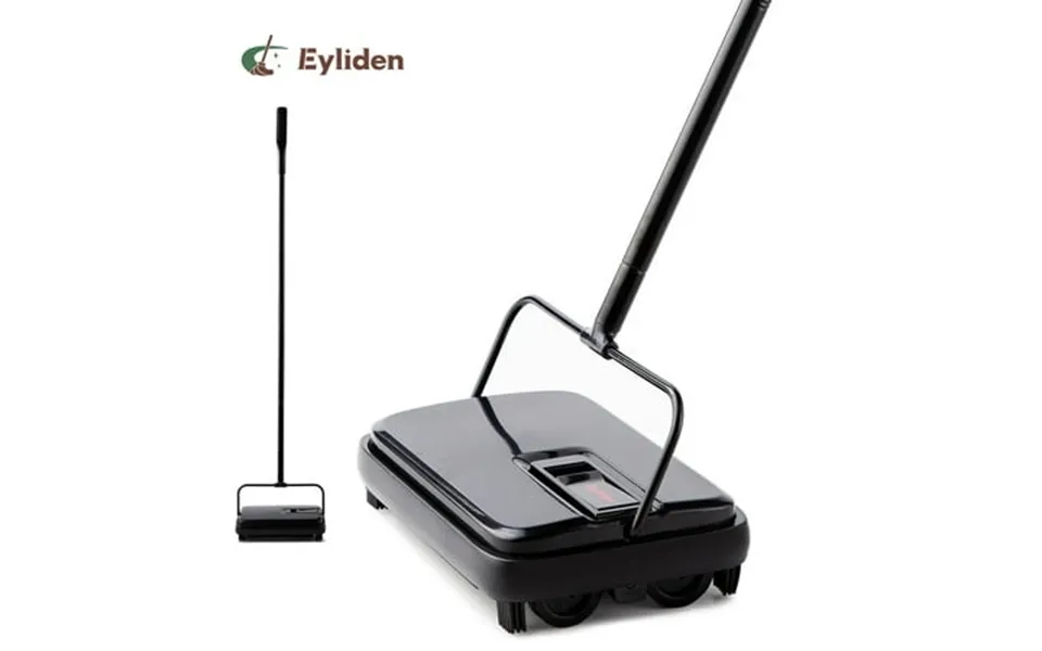 Eyliden Lightweight Hand Push Carpet Sweeper Non Electric Easy Manual Sweeping & Broom Only For Carpet Cleaning Black