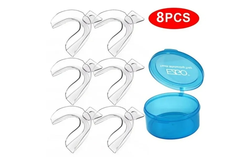 Ezgo 8pcs Teeth Whitening Trays Dental Thermoforming Moldable Whitening Mouth Night Guard Bleaching Tooth Whitener With