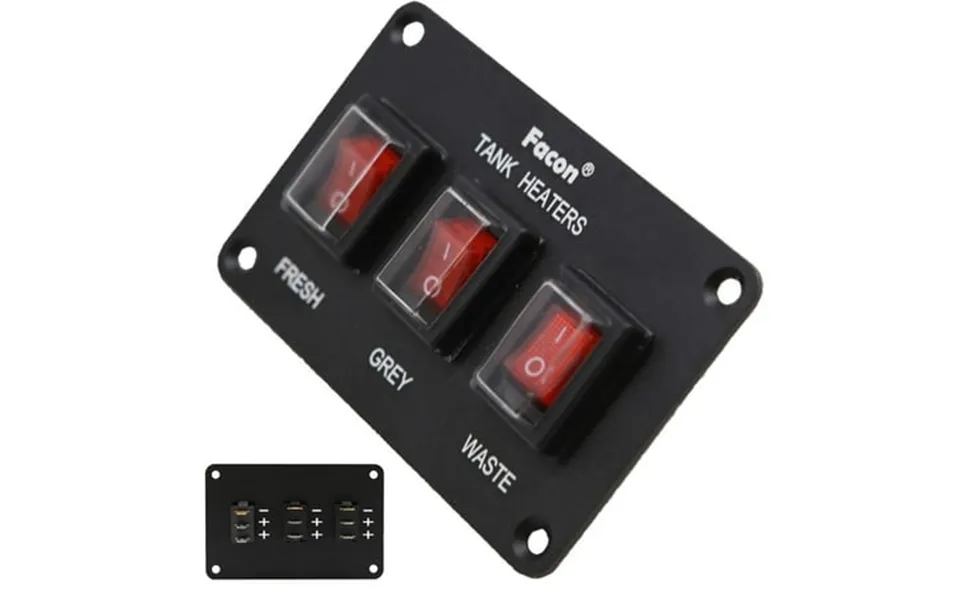 Facon 12volts Switch Box Panel 30amps Rocket On&off Switch With Red Indicator Light For Rv Tank System Ip66 Waterproof C