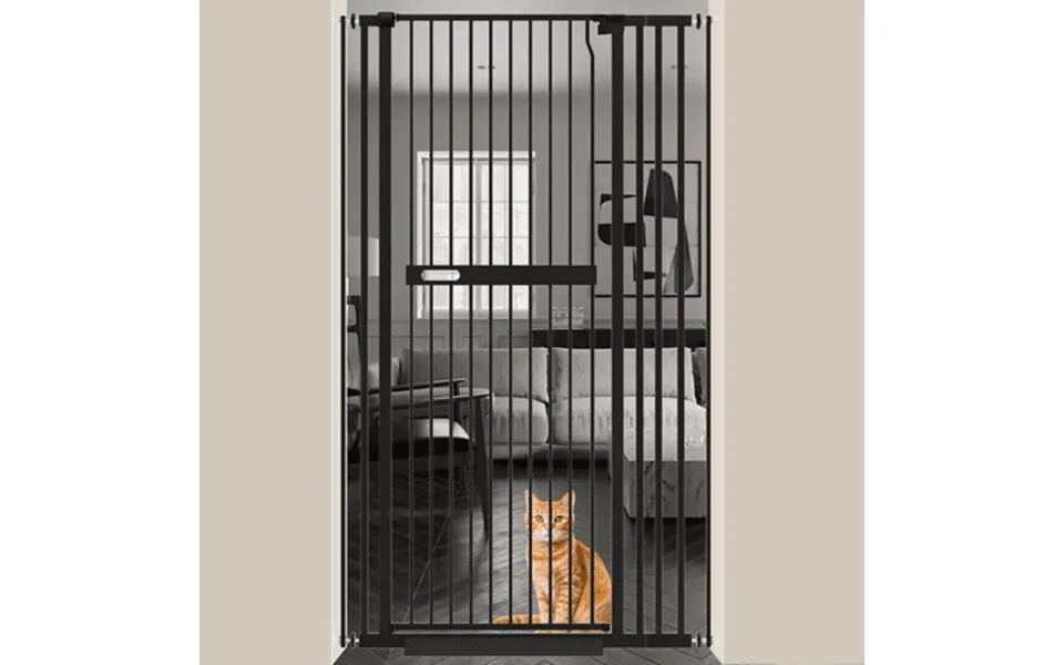 Fairy Baby 70.8 Extra Tall Pet Cat Gate 29.99-37.72 Wide Pressure Mounted Walk Through Black Metal