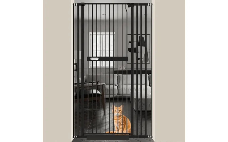 Fairy Baby 70.8 Extra Tall Pet Cat Gate 29.99-37.72 Wide Pressure Mounted Walk Through Black Metal