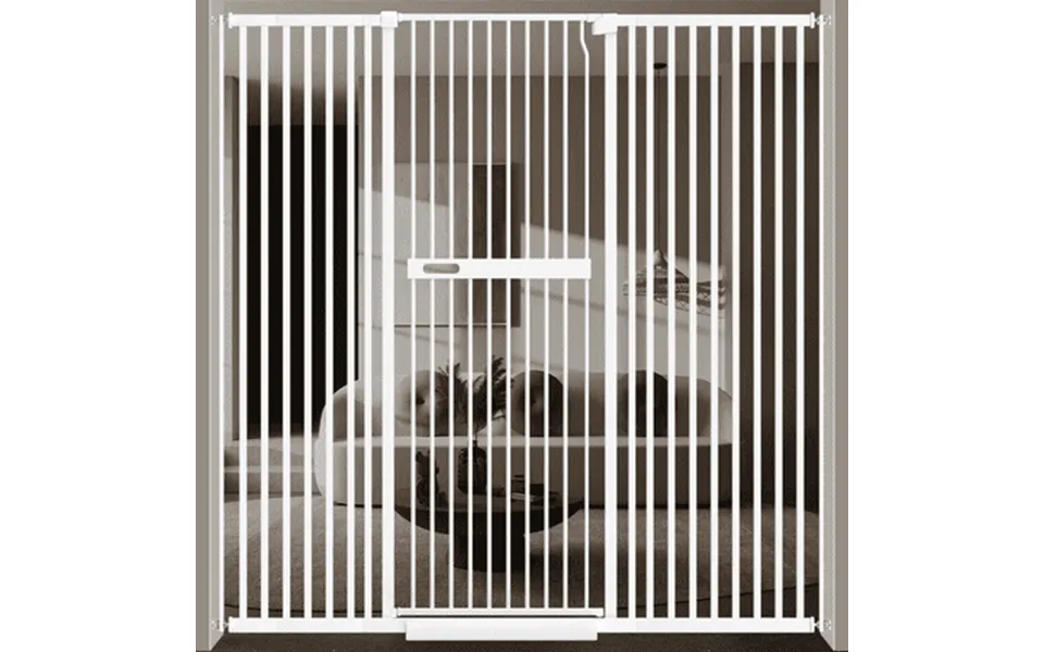 Fairy Baby 70.8 Extra Tall Pet Cat Gate 29.99-61.43 Wide Pressure Mounted Walk Through White Metal