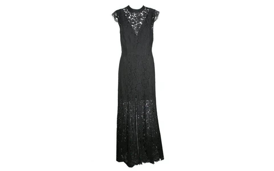 Fame And Partners Black Sleeveless Lace Open-back Gown 6