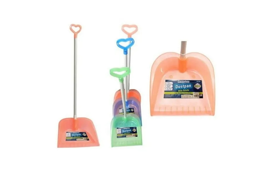 Family Maid 12718a 27.6 In. Dustpan With Handle Transparent Blue Green & Pink - Pack Of 48