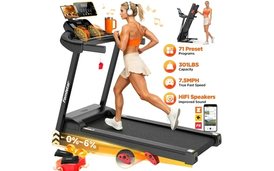 Famistar Electric Folding Treadmill For Home With Adjustable Incline & App 7