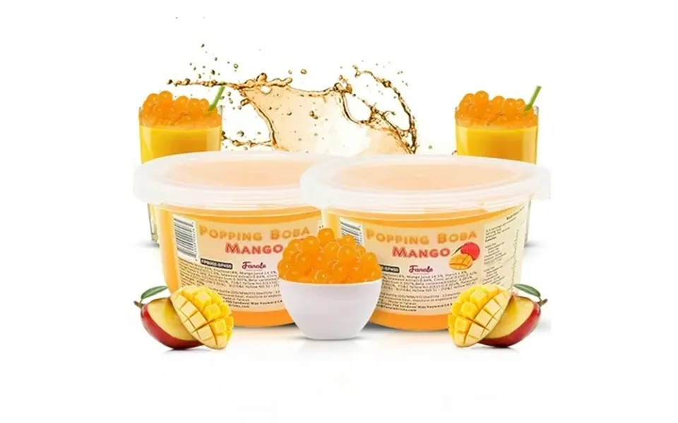Fanale Popping Boba Pearls For Bubble Tea - 2 Lb 1 Lb X 2 Mango Bursting Boba Pearls Bubble 450g X 2 Real Fruit Juice Fo