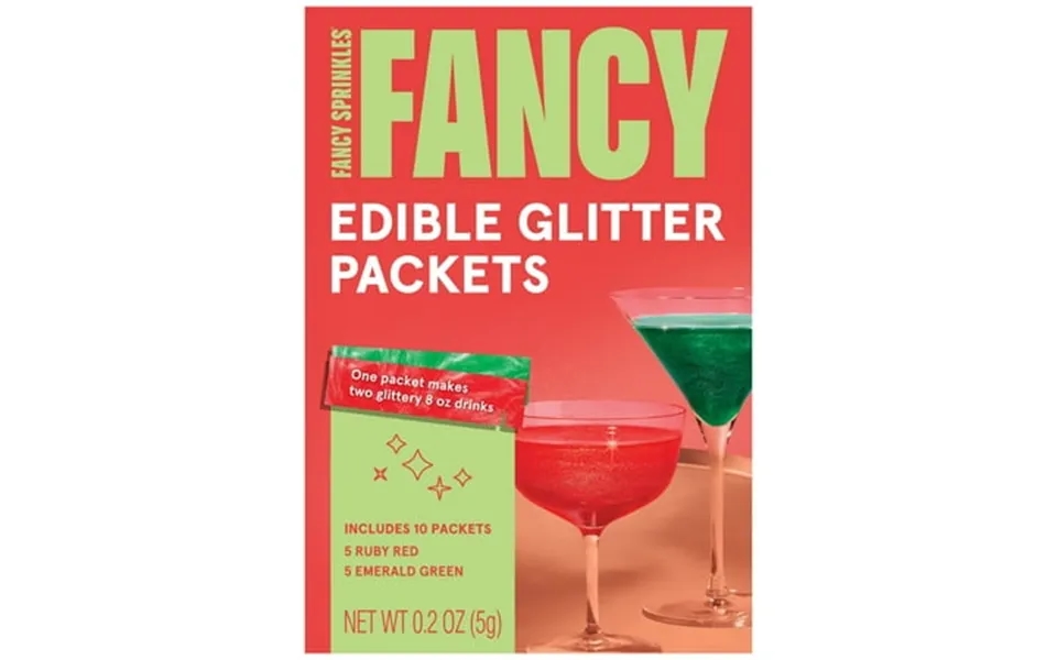 Fancy Sprinkles Mistletoe Magic Fancy Holiday Drink Edible Glitter Packets 10 Count