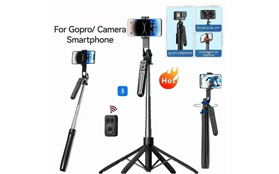 Fangtuosi 2025 New 1.8m Wireless Selfie Stick Tripod Foldable Stand For Action Cameras Smartphones Balance Steady Shooti