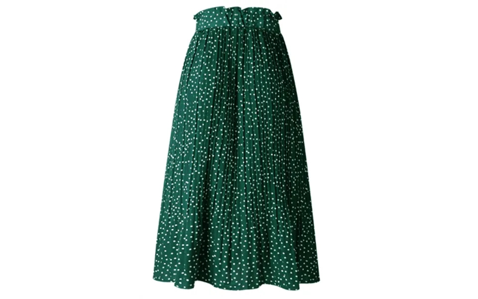 Fantaslook Midi Pleated Skirts For Women Polka Dot Swing High Waist Maxi Skirt With Pockets Dresses