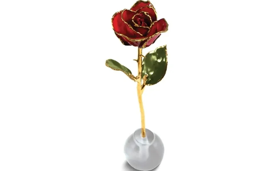Fashion Lacquer Dipped Gold Trim Knob Stand Red Spring Rose Set Made In Thailand Gm3744