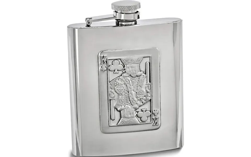 Fashion Silver-tone 8oz Playing Card Flask 3.75 X 3.75 Made In China Gm16833