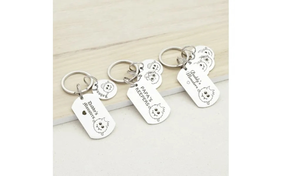 Fathers Day Gift From Girl - Little Monsters Keychain Dad Gift