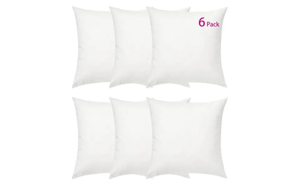 Fbts Prime 18x18 Inch Square White Solid Down Alternative Pillow Inserts 6 Packs