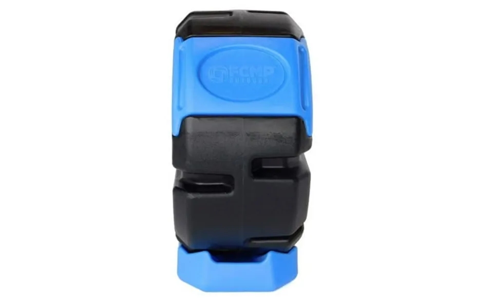 Fcmp Outdoor Half Size 19 Gallon Plastic Rolling Compost Tumbler Bin Blue